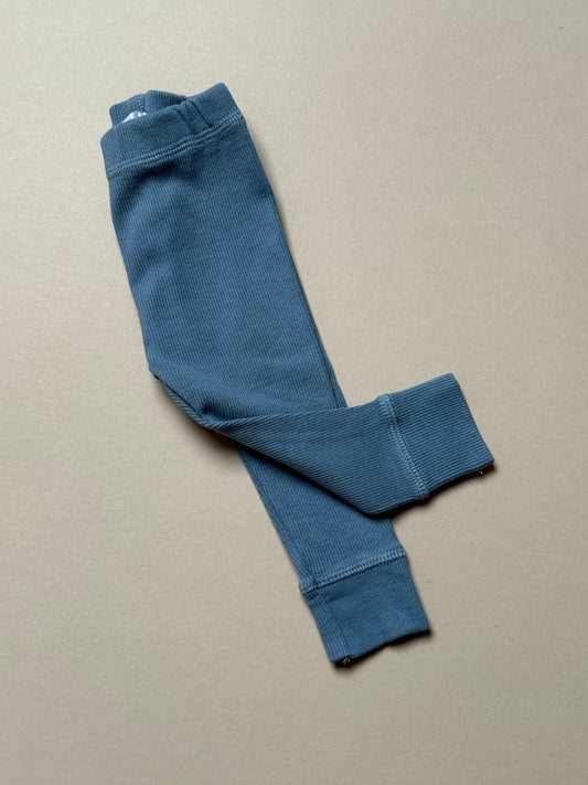 Zara Blue Ribbed Cotton Leggings in 6-9 Months