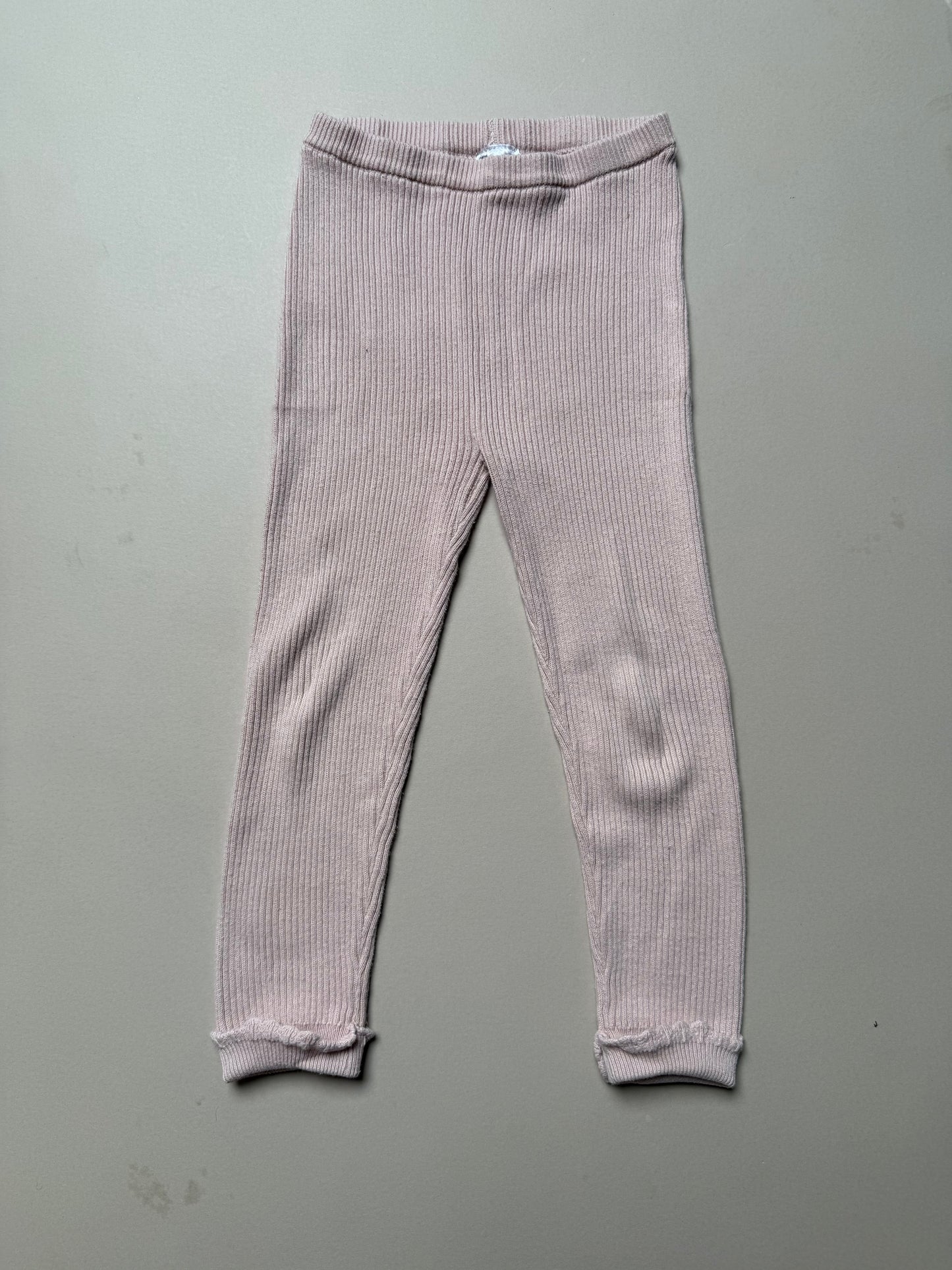 George Thick Light Pink Ribbed Leggings in 3-4 Years