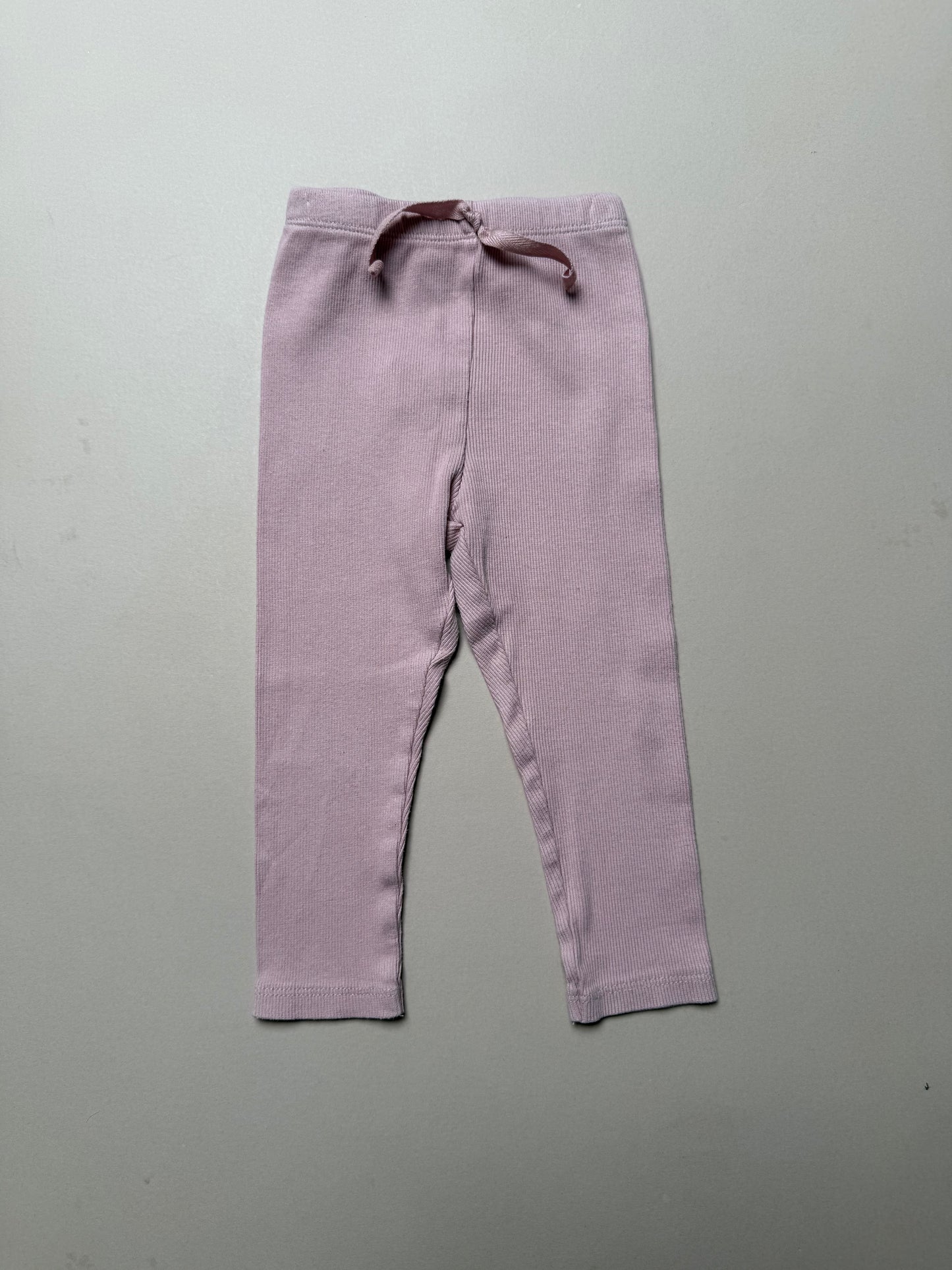 Zara Light Pink Ribbed Leggings in 18-24 Months