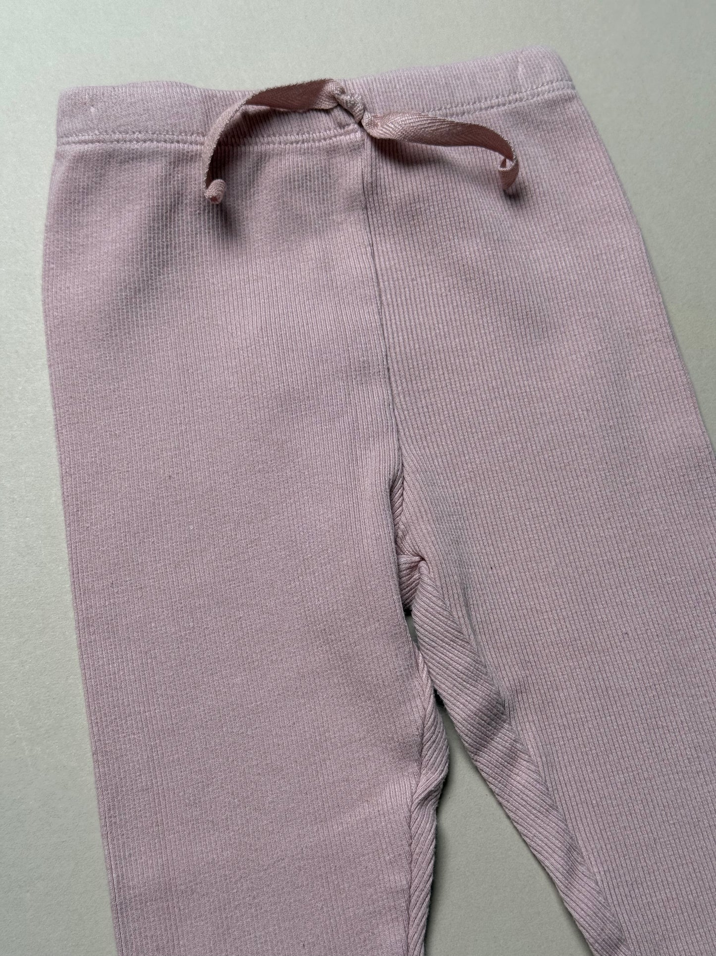 Zara Light Pink Ribbed Leggings in 18-24 Months