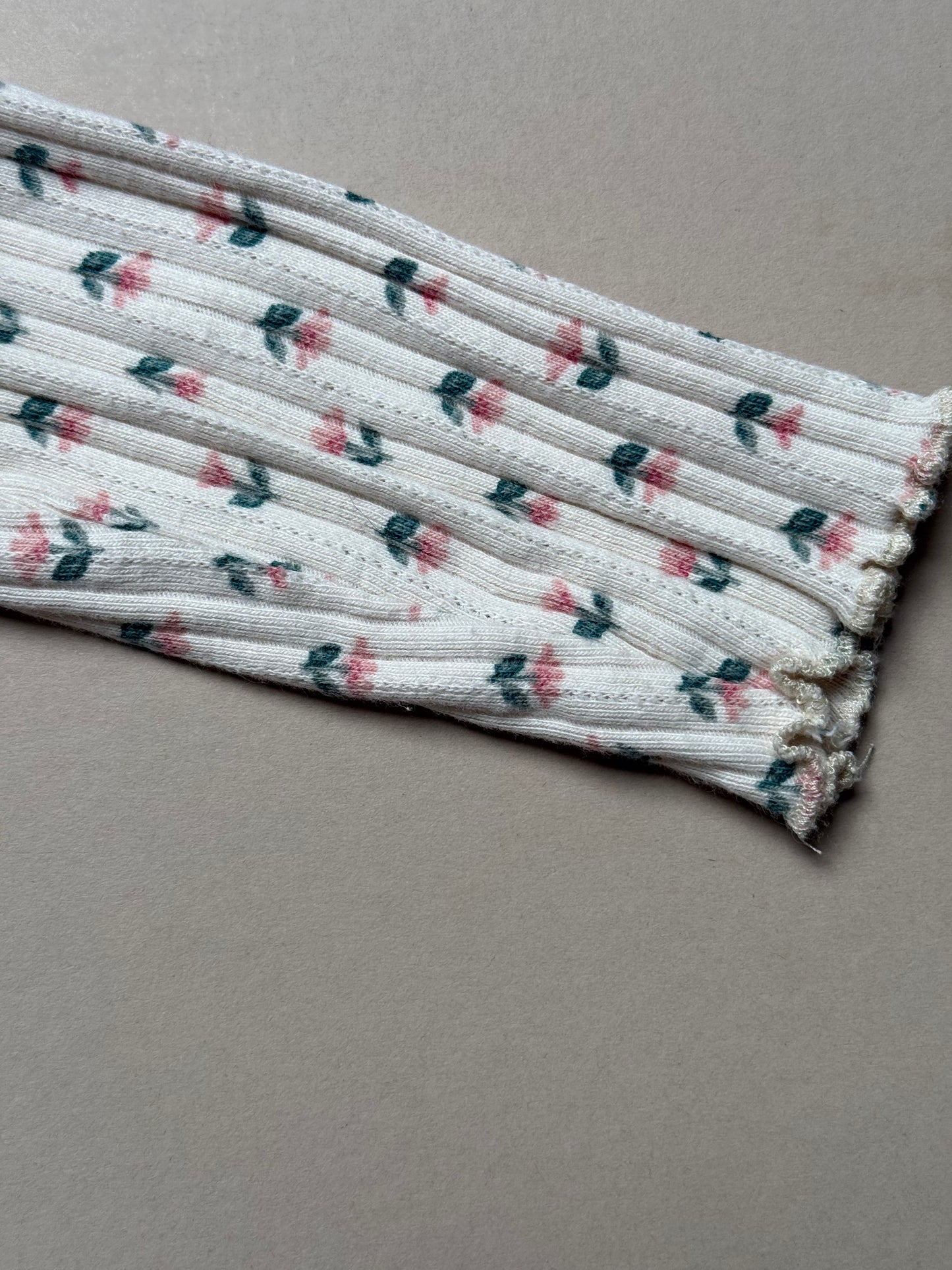 H&M Floral Cotton Ribbed Long Sleeved T-Shirt in 18-24 Months