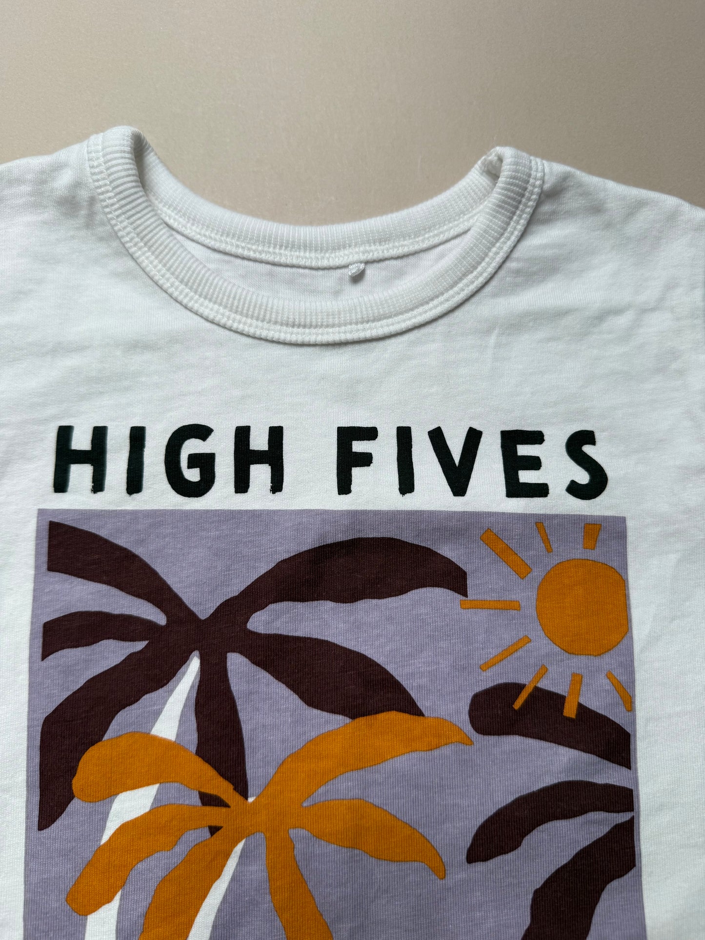 George "High Fives & Good Vibes" T-Shirt in 2-3 Years