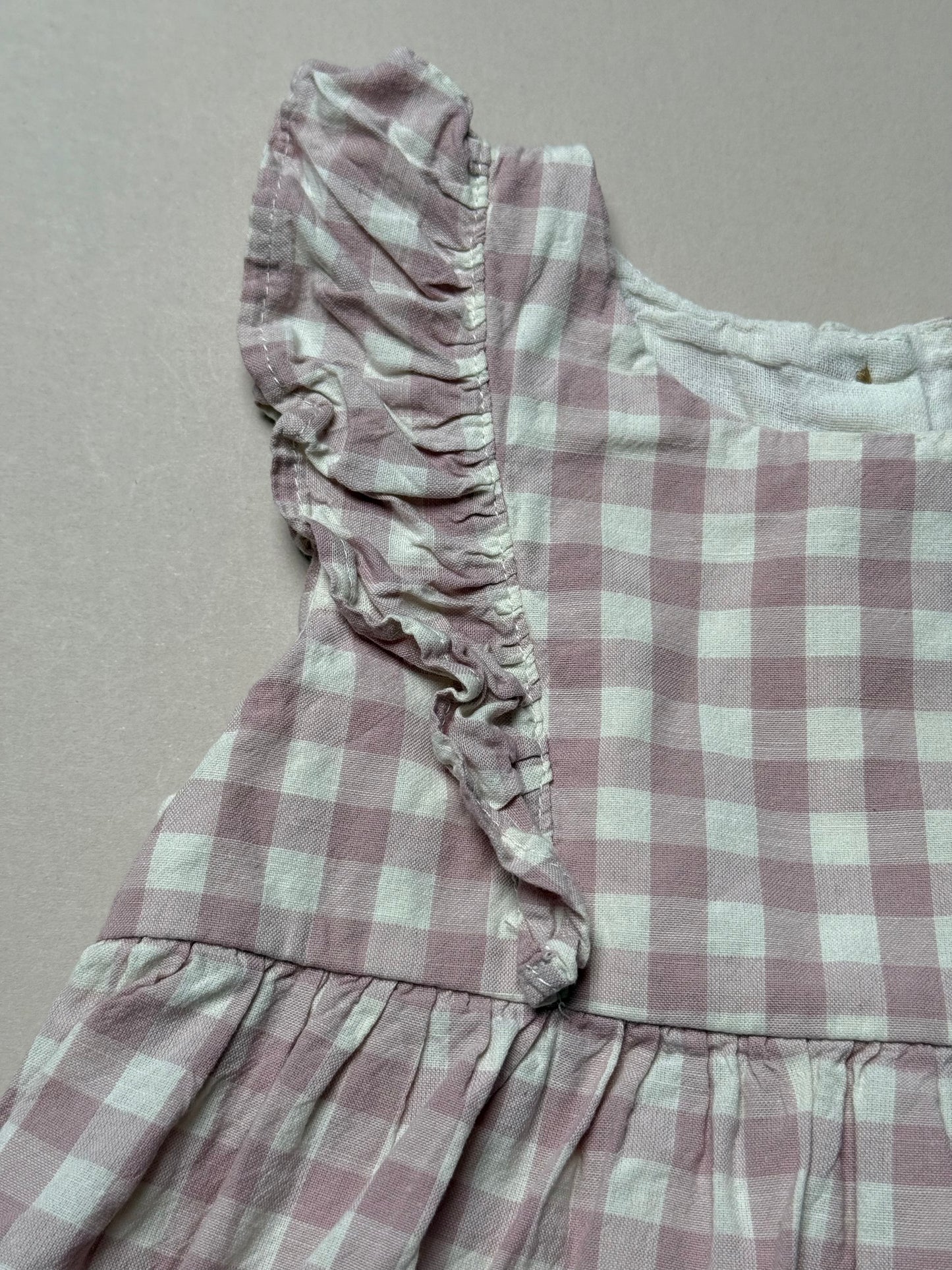 H&M Lilac Gingham Checked Summer Dress in 2-3 Years