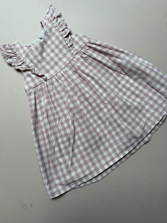 H&M Lilac Gingham Checked Summer Dress in 2-3 Years
