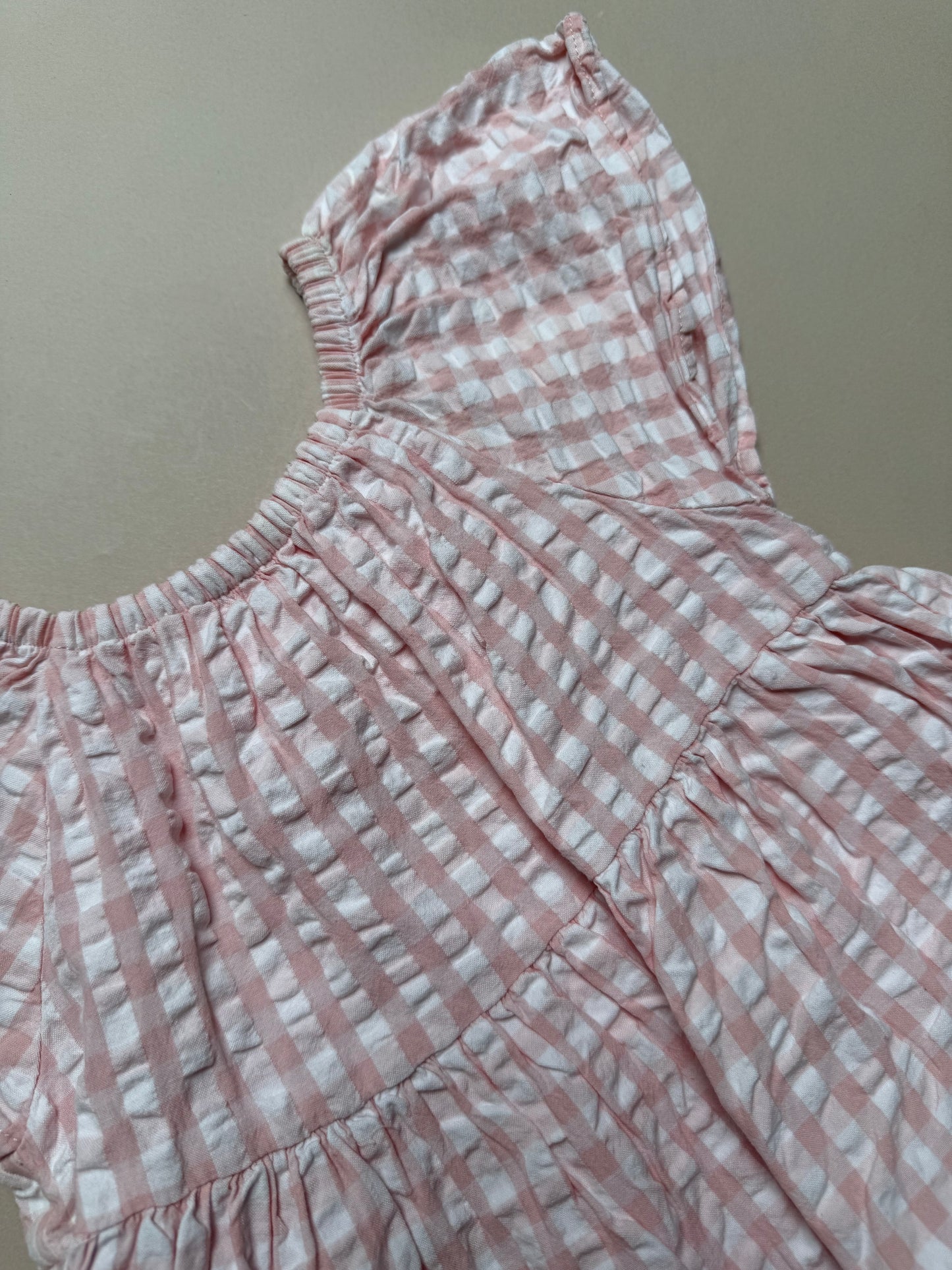 Mothercare Pink & White Gingham Summer Dress in 2-3 Years