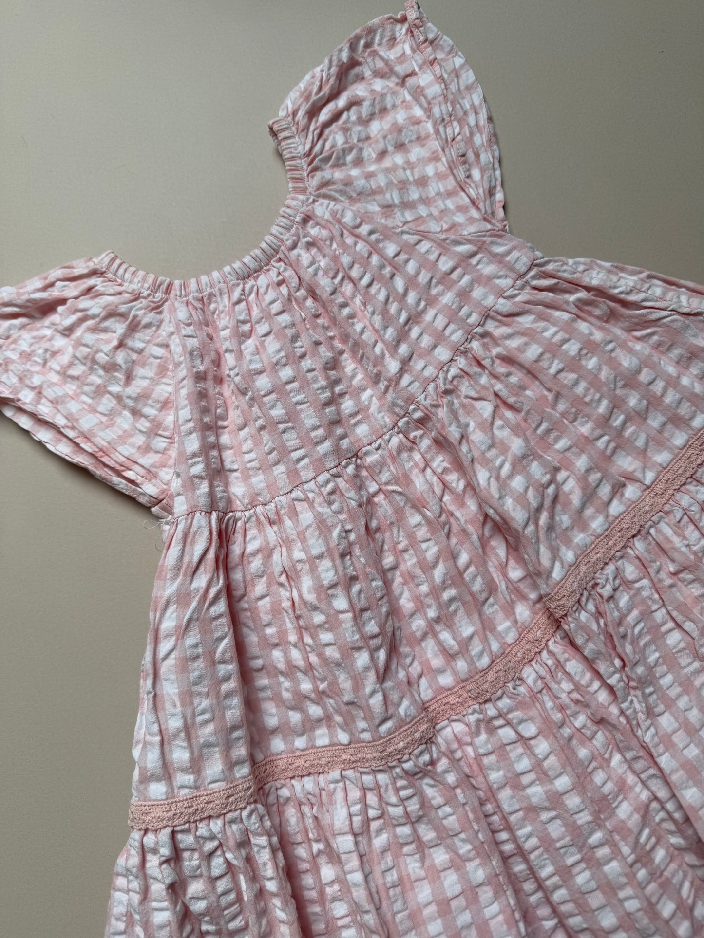 Mothercare Pink & White Gingham Summer Dress in 2-3 Years