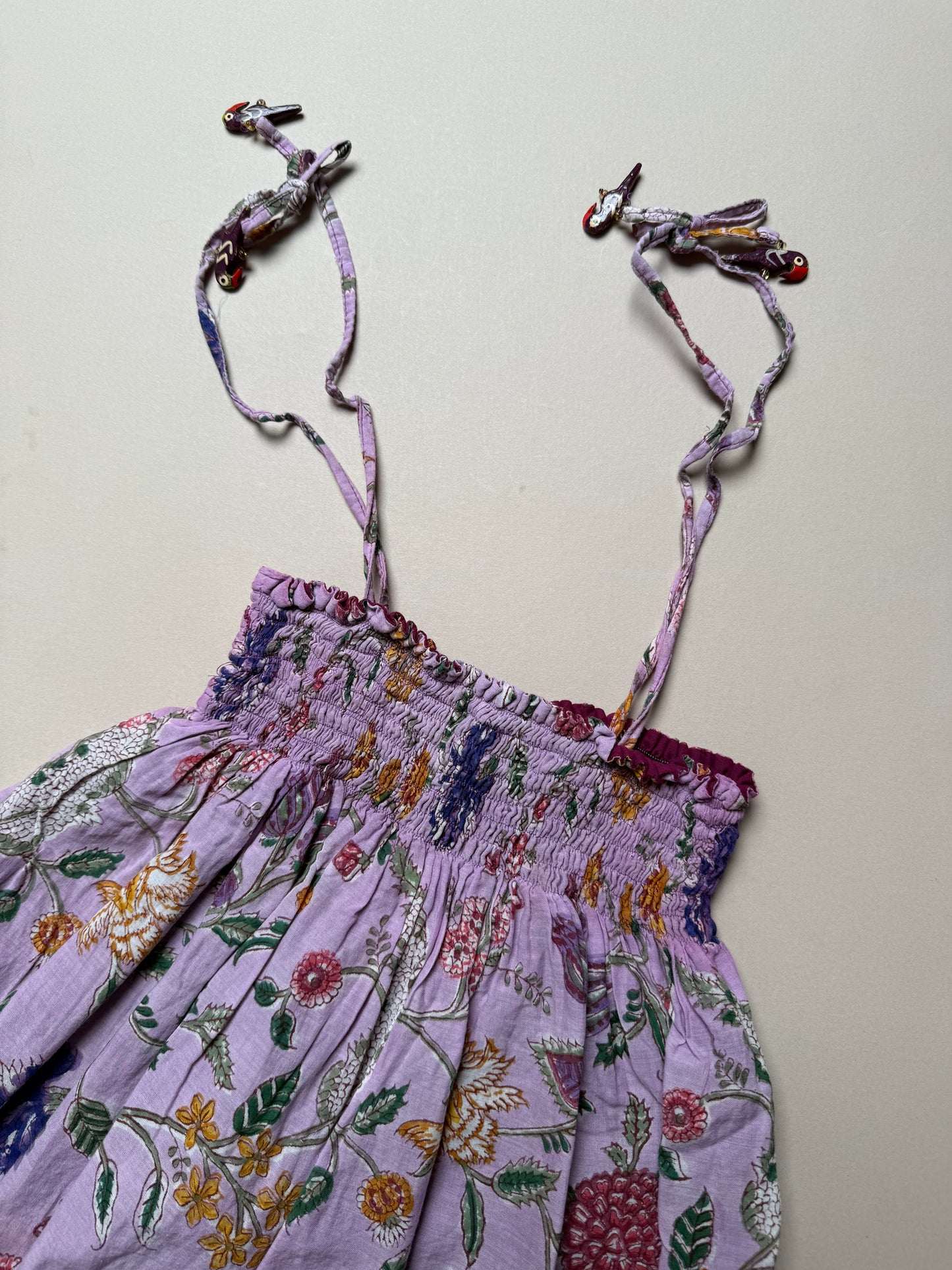 Cotton Thistle & Flowers Printed Strappy Summer Dress Best Fit From 6 Years