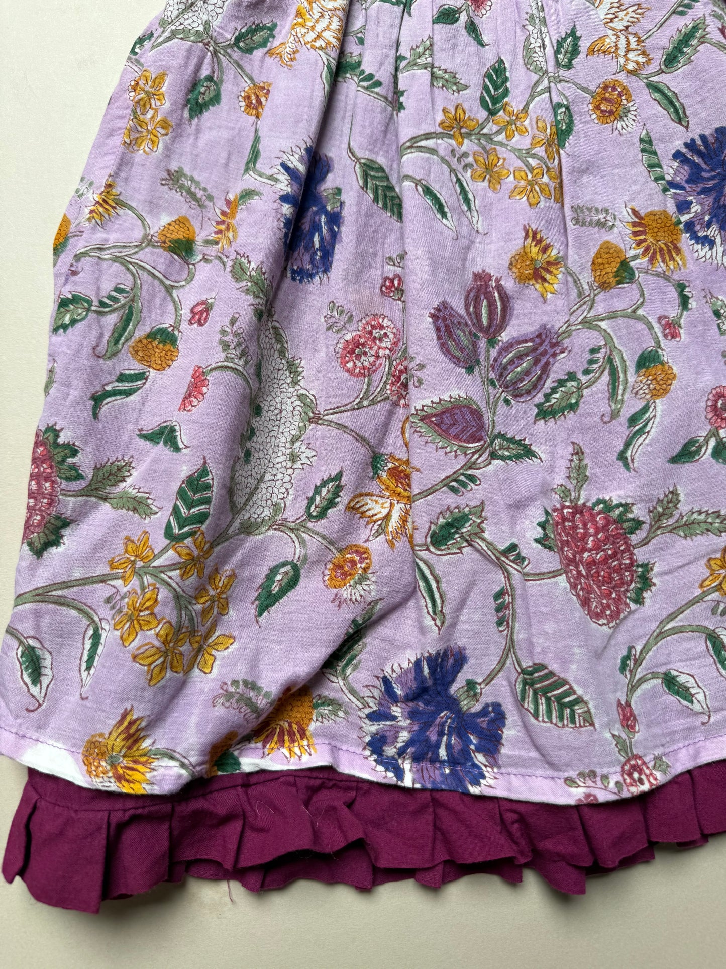 Cotton Thistle & Flowers Printed Strappy Summer Dress Best Fit From 6 Years