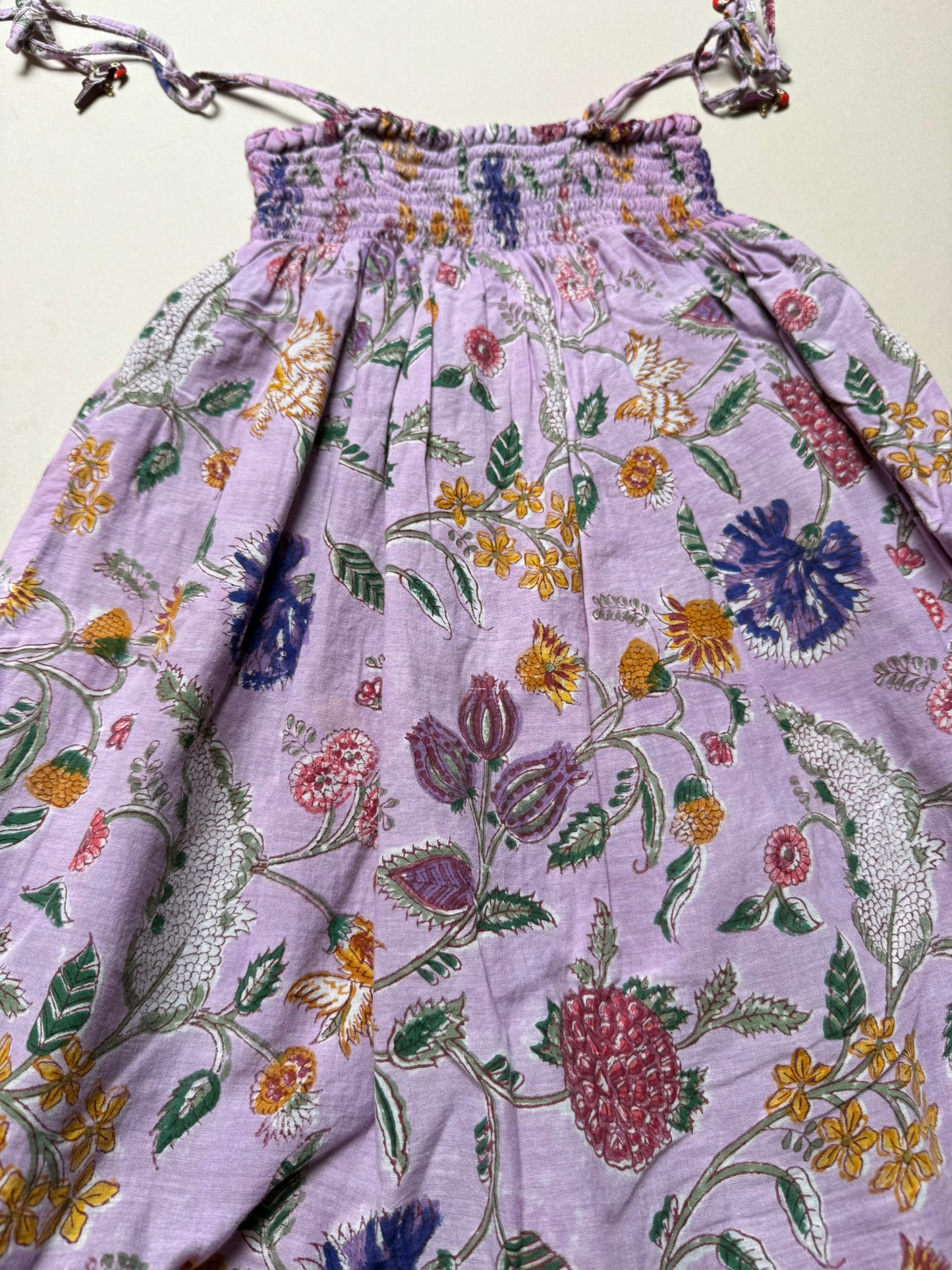 Cotton Thistle & Flowers Printed Strappy Summer Dress Best Fit From 6 Years