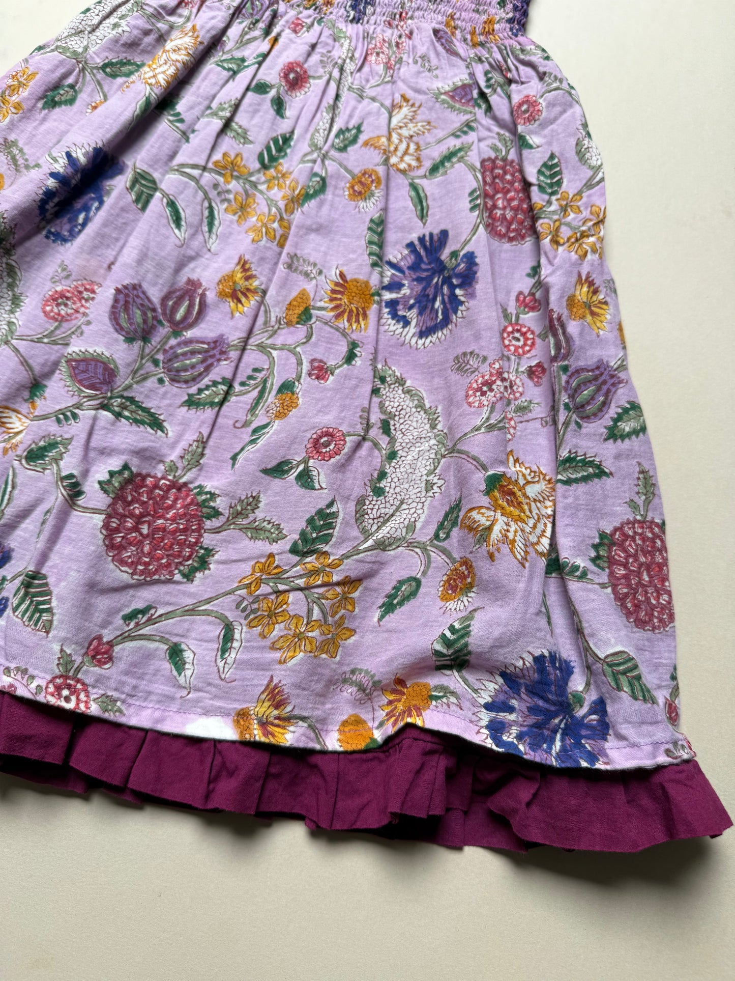 Cotton Thistle & Flowers Printed Strappy Summer Dress Best Fit From 6 Years
