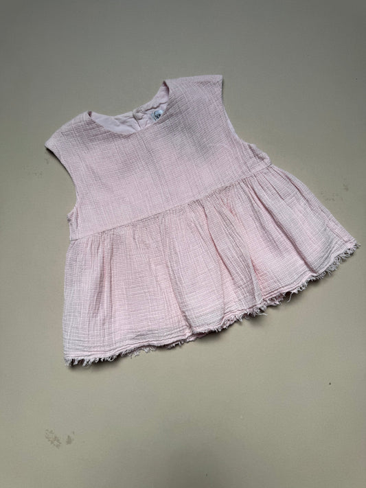 Zara Distressed Pink Vest Top in 4-5 Years