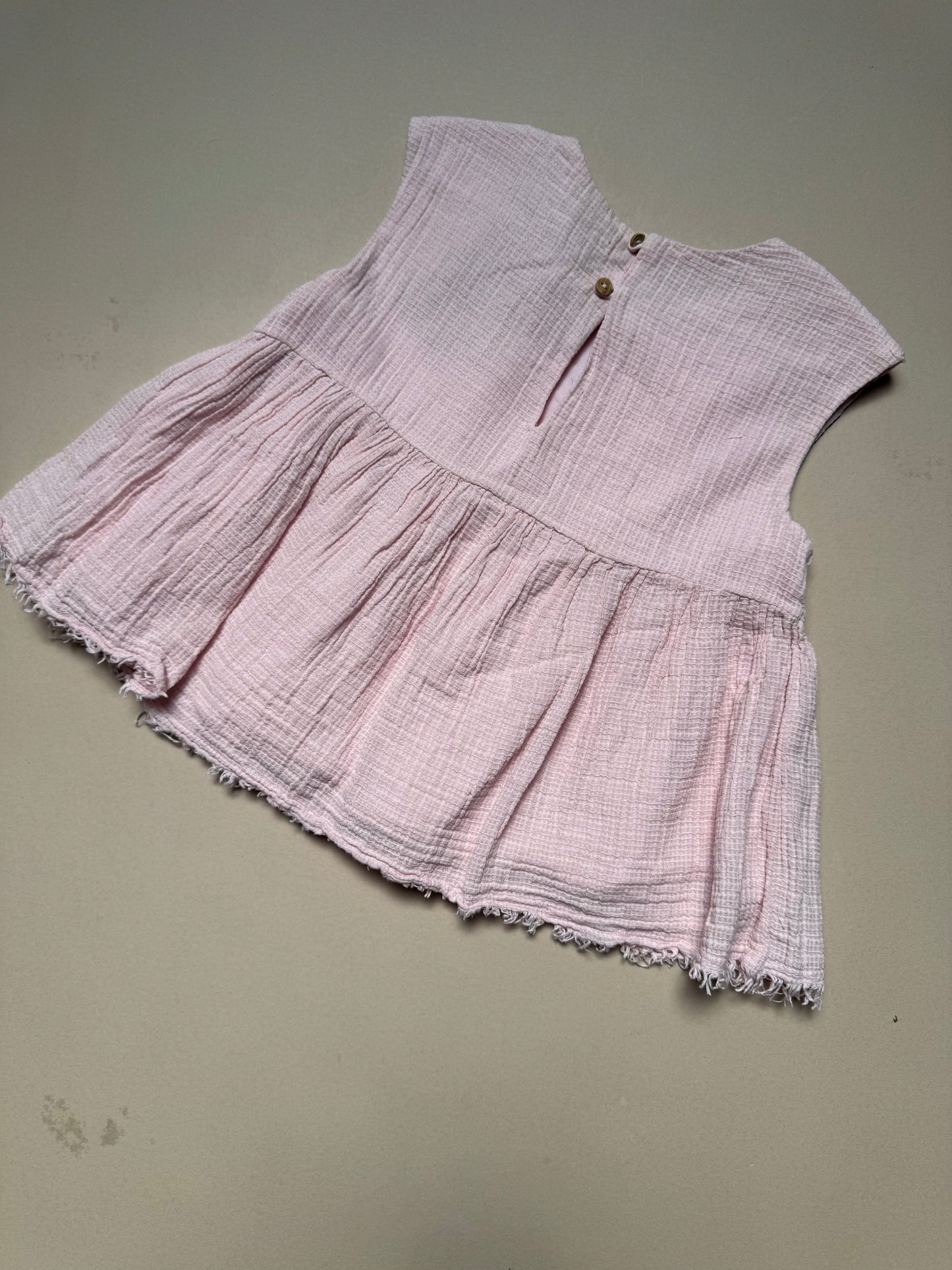 Zara Distressed Pink Vest Top in 4-5 Years