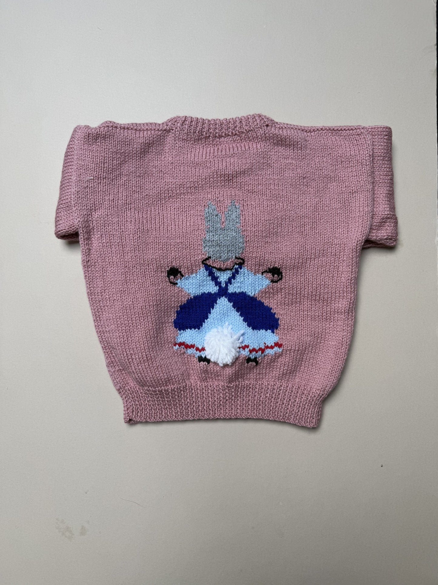 Handknitted Skipping Bunny Jumper Best Fit 3-4 Years