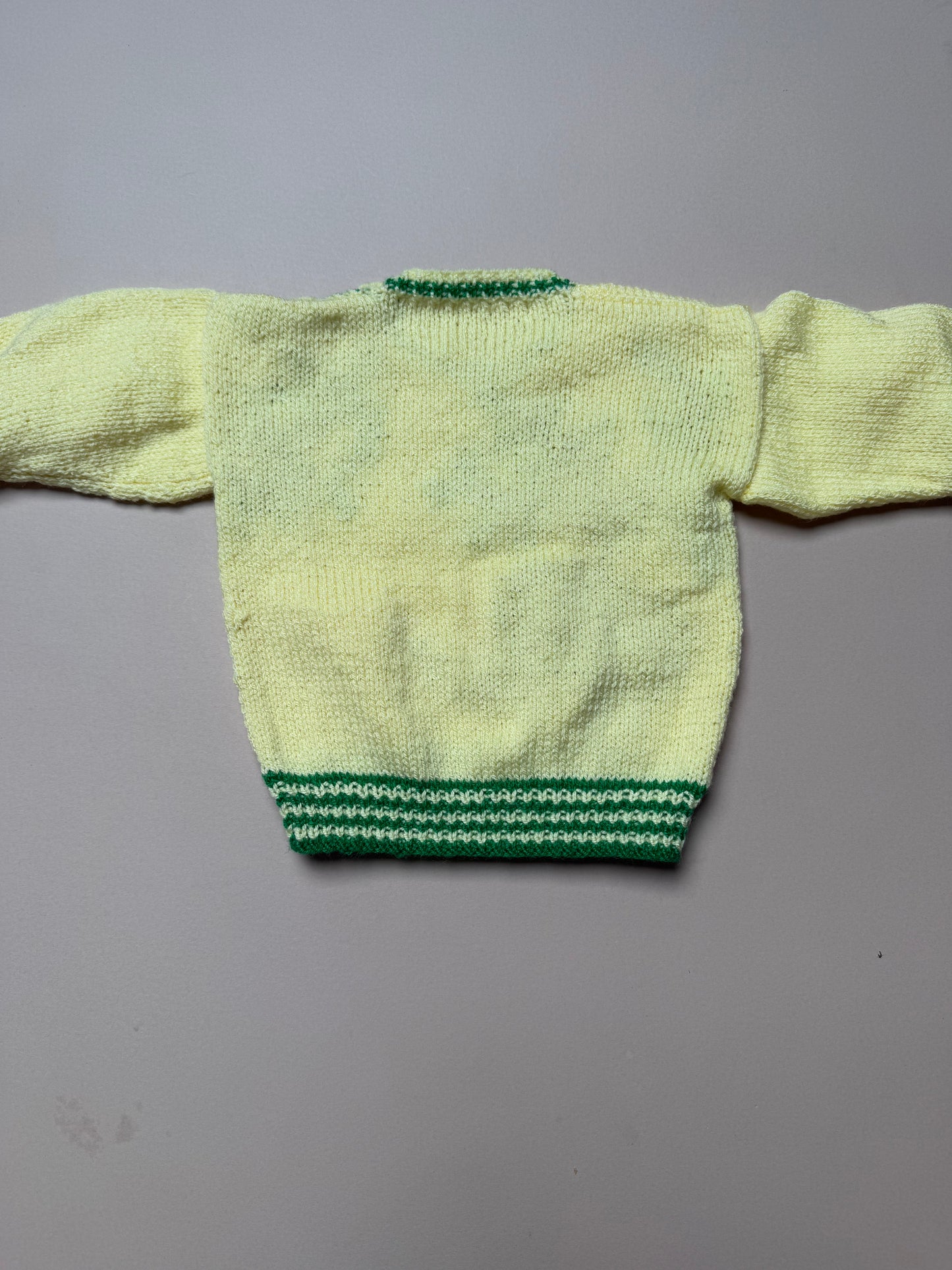 Handknitted Acrylic Yellow Elephant Jumper Best Fit From 6 Months