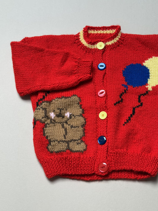 Hand Knitted Forever Friend's Cardigan Best Fit 1-2 Years