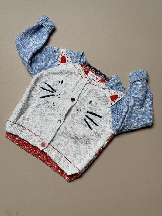Next Lightweight Cat Knitted Cardigan in 18-24 Months