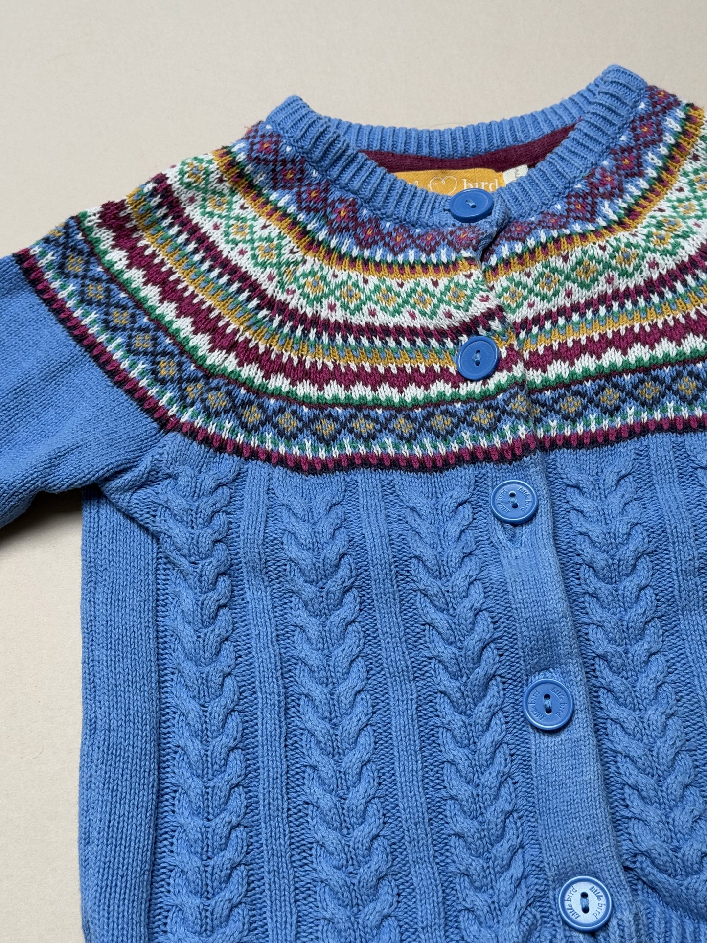Little Bird Fairisle Knitted Cardigan in 18-24 Months