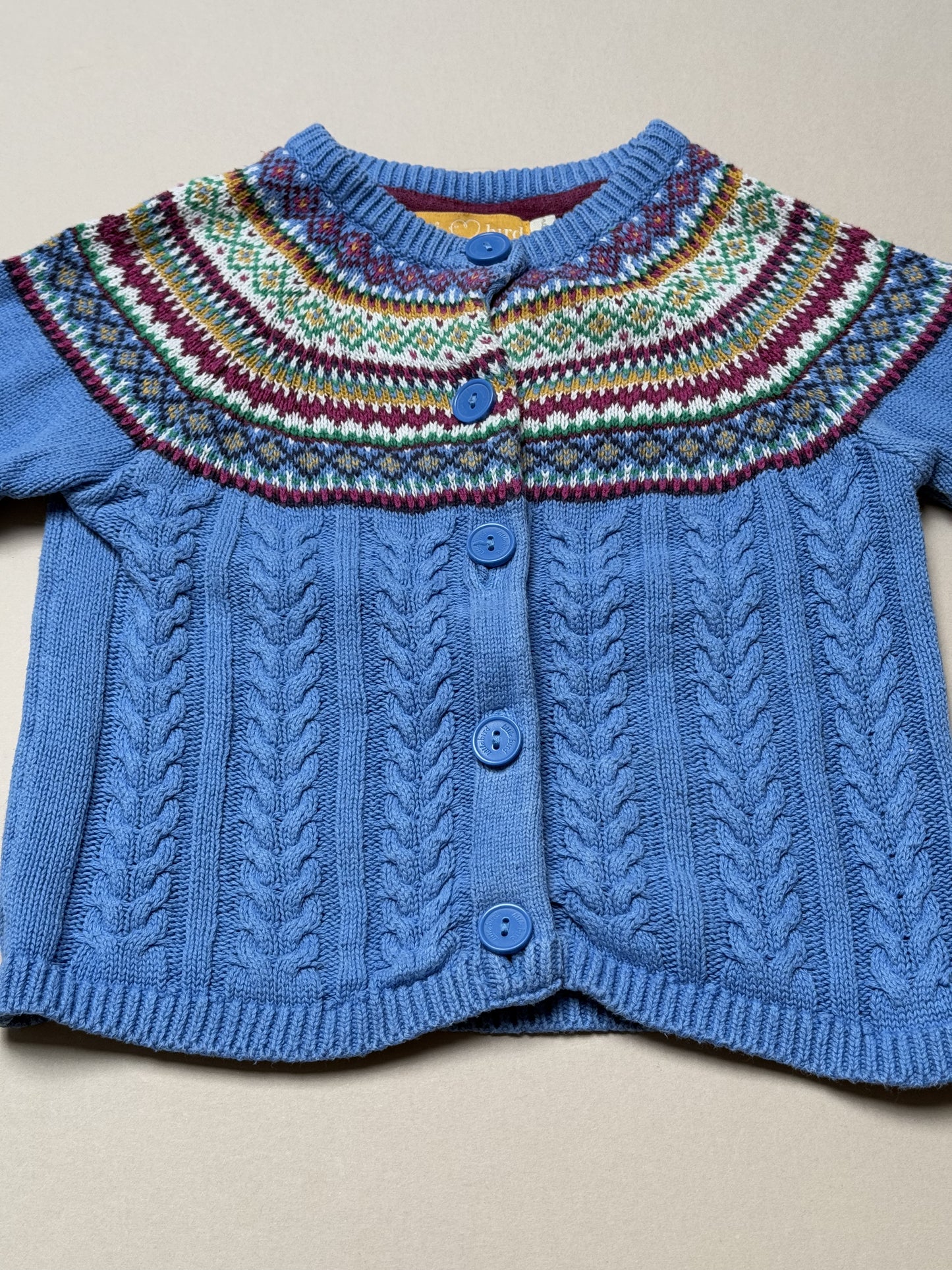 Little Bird Fairisle Knitted Cardigan in 18-24 Months